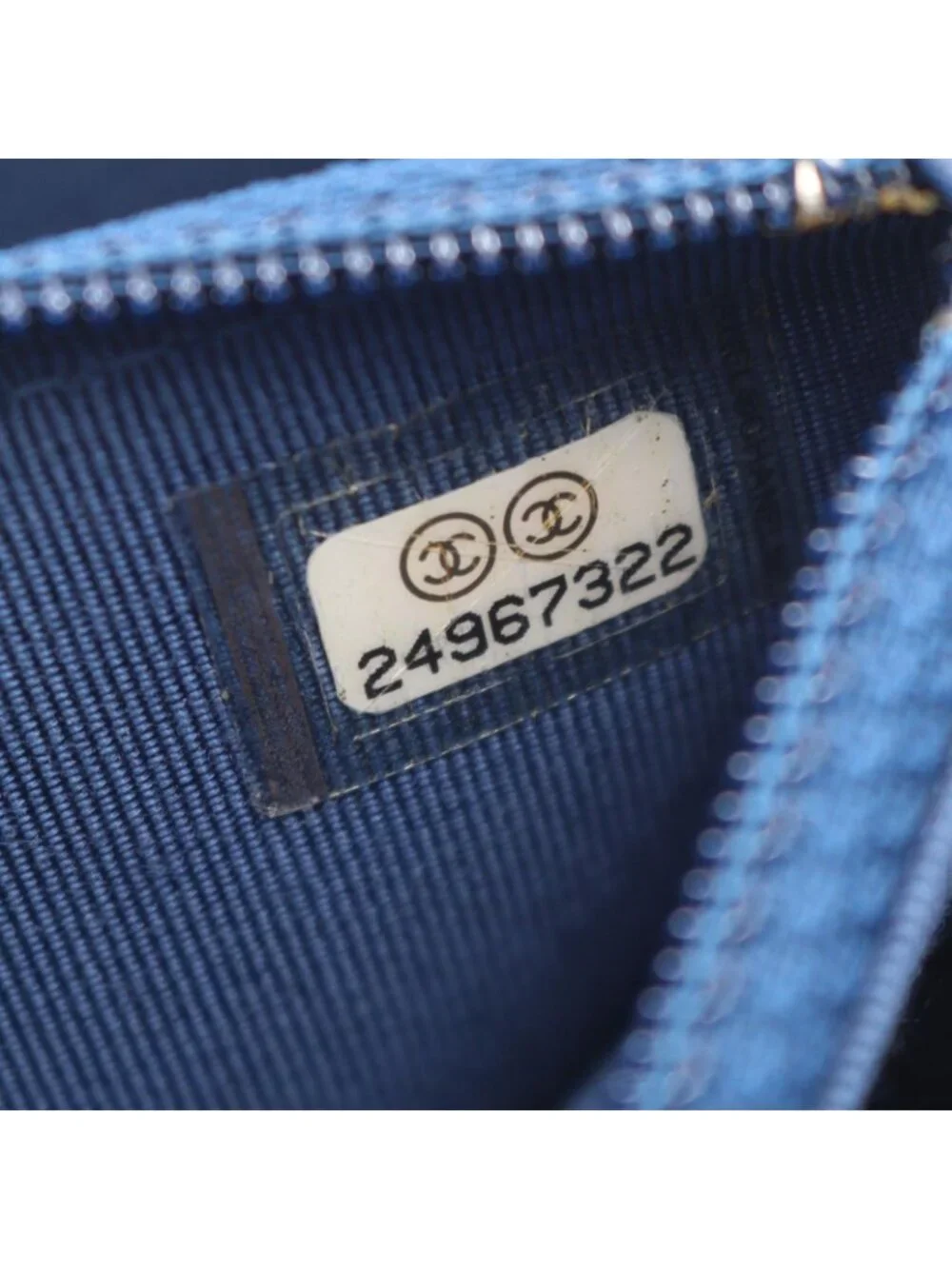 Chanel Shoulder Bag Quilted Chain Wallet Blue Caviar Leather